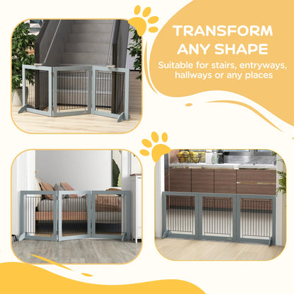 Freestanding Pet Gate, 24" High, 3 Panels, Grey Houses, Kennels & Pens at Gallery Canada