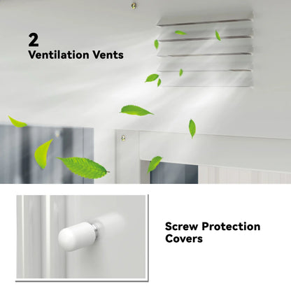 7' x 4' Metal Garden Shed, Lockable Sliding Doors, Vents, Grey