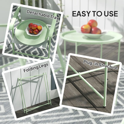 18" Outdoor Side Table, Removable Tray, Folding Legs, Green Patio Side Tables at Gallery Canada