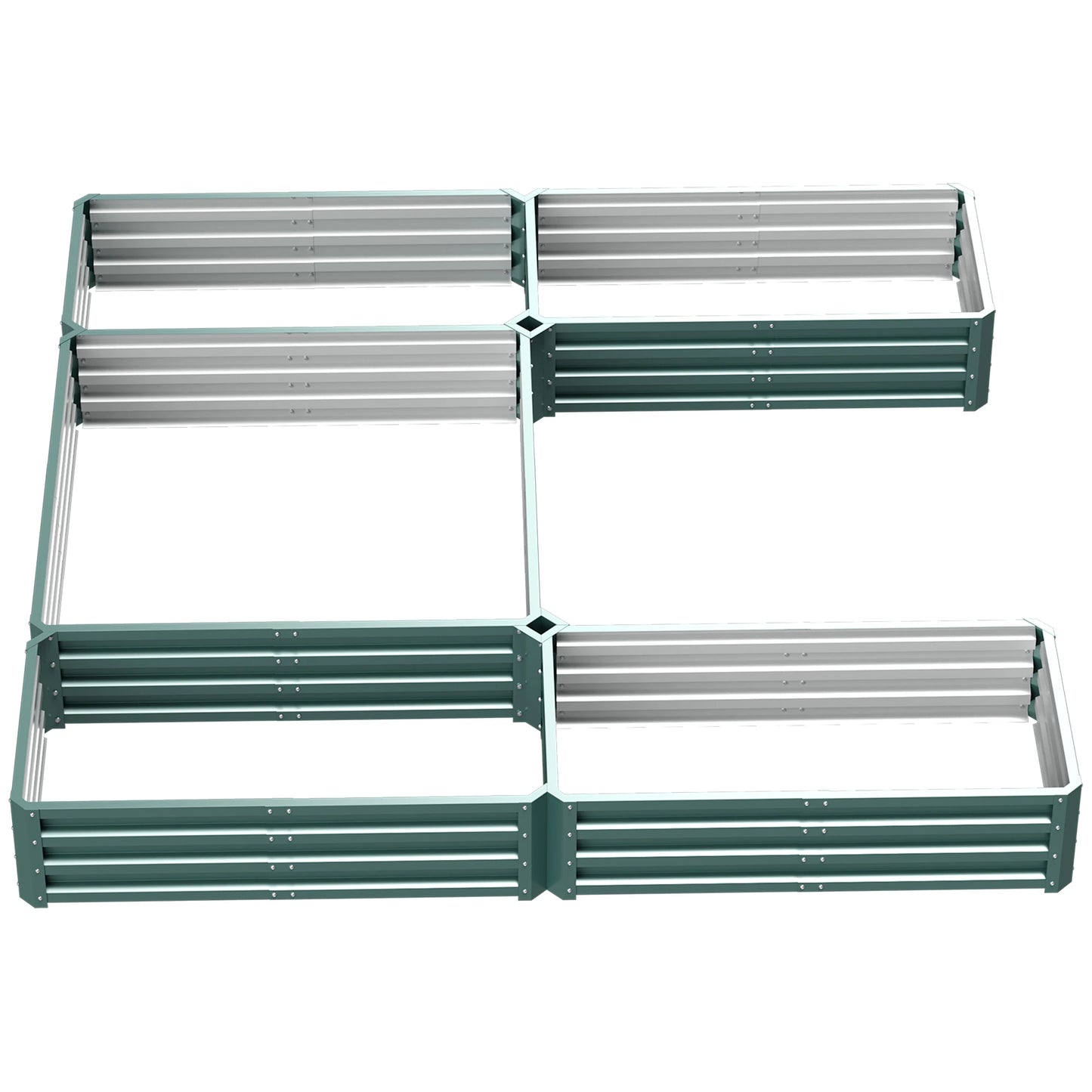 Steel Raised Garden Bed, Set of 5, 8x8x1ft, Green Galvanized Planter Boxes at Gallery Canada