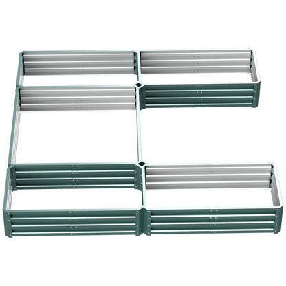 Steel Raised Garden Bed, Set of 5, 8x8x1ft, Green Galvanized Planter Boxes at Gallery Canada