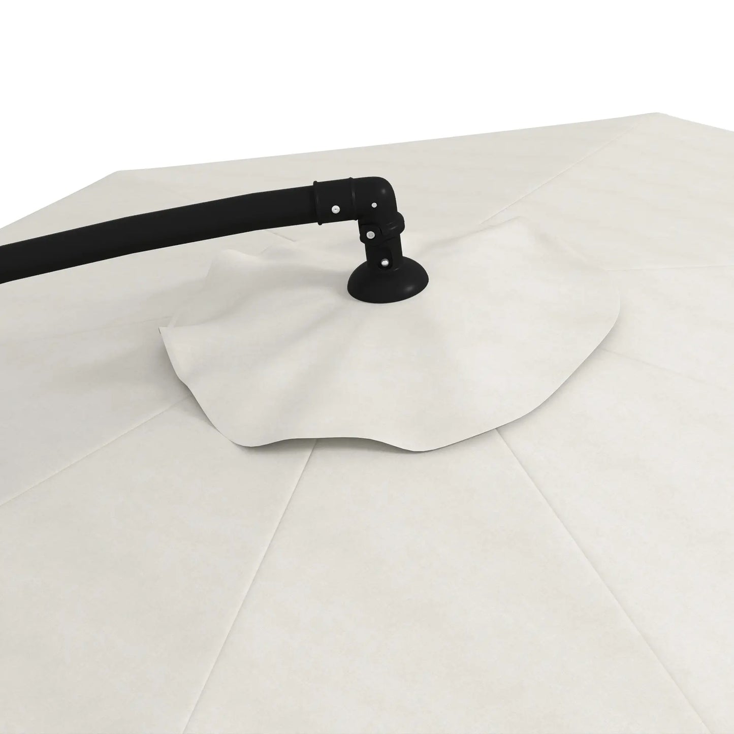 11 FT Cantilever Patio Umbrella, Cross Base, 8 Ribs, Cream White Offset Cantilever Umbrellas at Gallery Canada