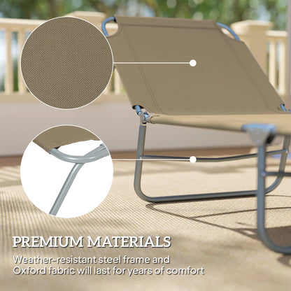 Folding Outdoor Lounge Chair, Reclining Tanning Chair, Brown Lounger Chairs at Gallery Canada