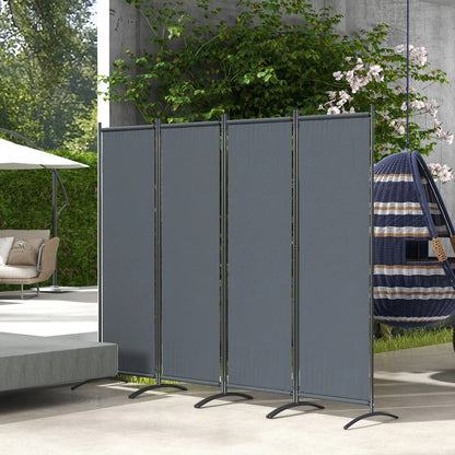 Folding Room Divider, Privacy Screen, 5.6FT Tall, Dark Grey Side Awnings at Gallery Canada