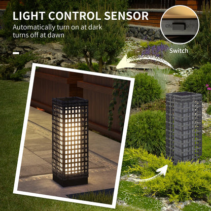 Solar Outdoor Floor Lamp, IP44, Auto LED Lights, Grey Solar Post Lamps at Gallery Canada