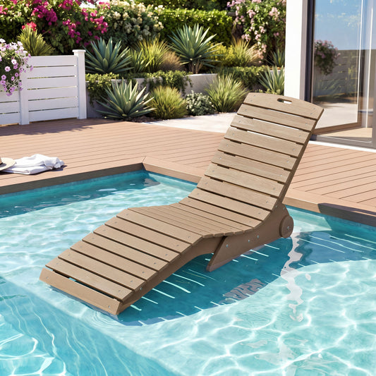 In-Pool Lounge Chair, Weighted Anti-Floating, 450 LBS, Brown Outdoor Chaise Lounges Brown at Gallery Canada