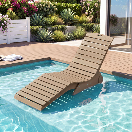 In-Pool Lounge Chair, Weighted Anti-Floating, 450 LBS, Brown