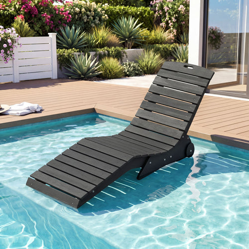 In-Pool Lounge Chair, Weighted Anti-Floating, 450 LBS, Dark Gray