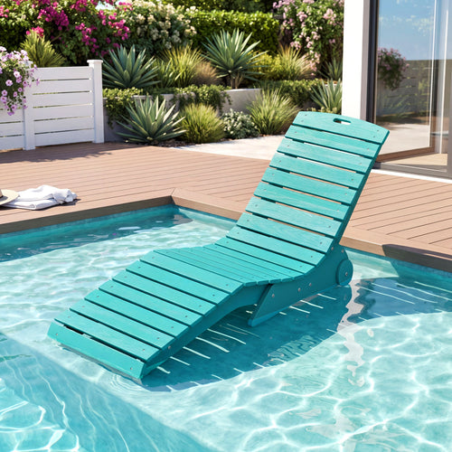 In-Pool Lounge Chair, Weighted Anti-Floating, 450 LBS, Turquoise