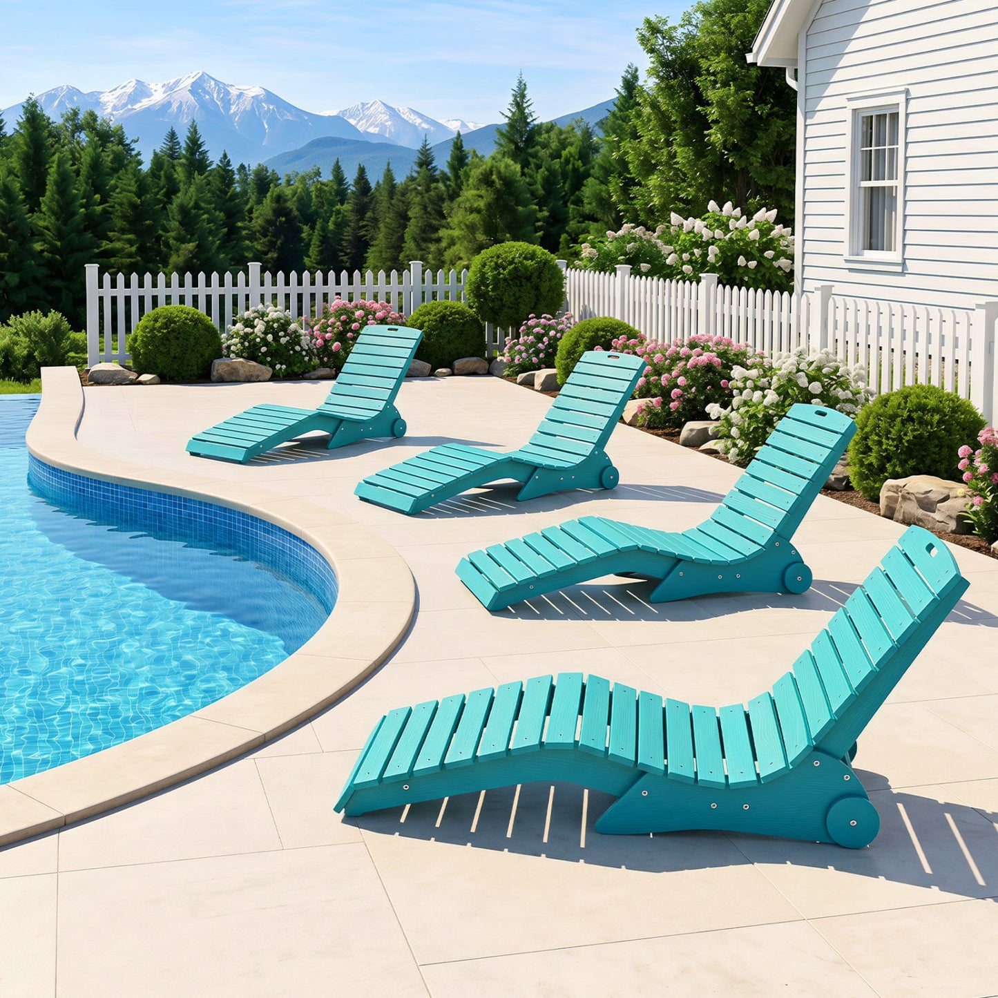 In-Pool Lounge Chair, Weighted Anti-Floating, 450 LBS, Turquoise