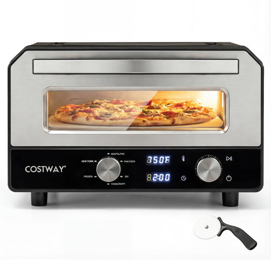 Indoor Electric Pizza Oven Countertop Pizza Oven for 12 Inch Pizzas, Black Toaster Ovens Black at Gallery Canada