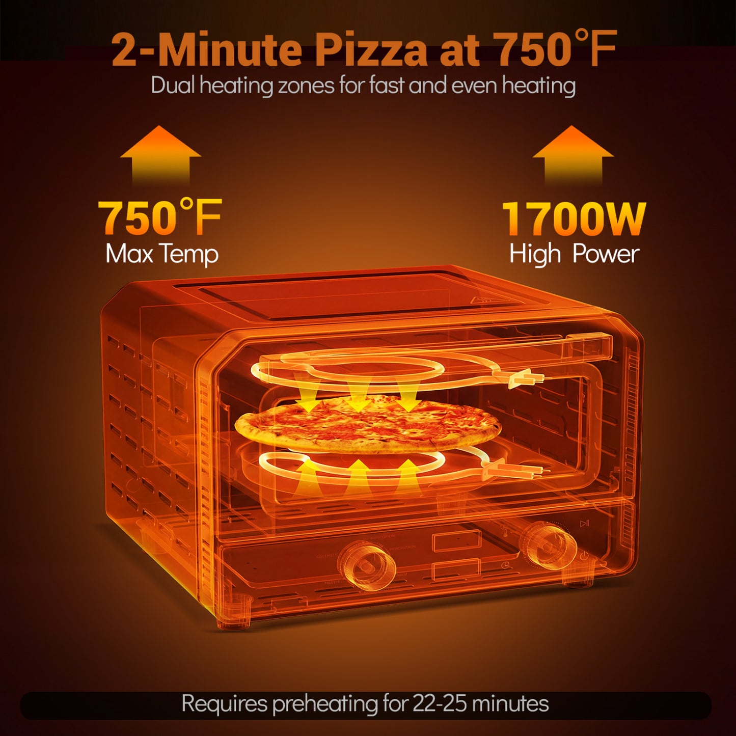 Indoor Electric Pizza Oven Countertop Pizza Oven for 12 Inch Pizzas, Black Toaster Ovens at Gallery Canada