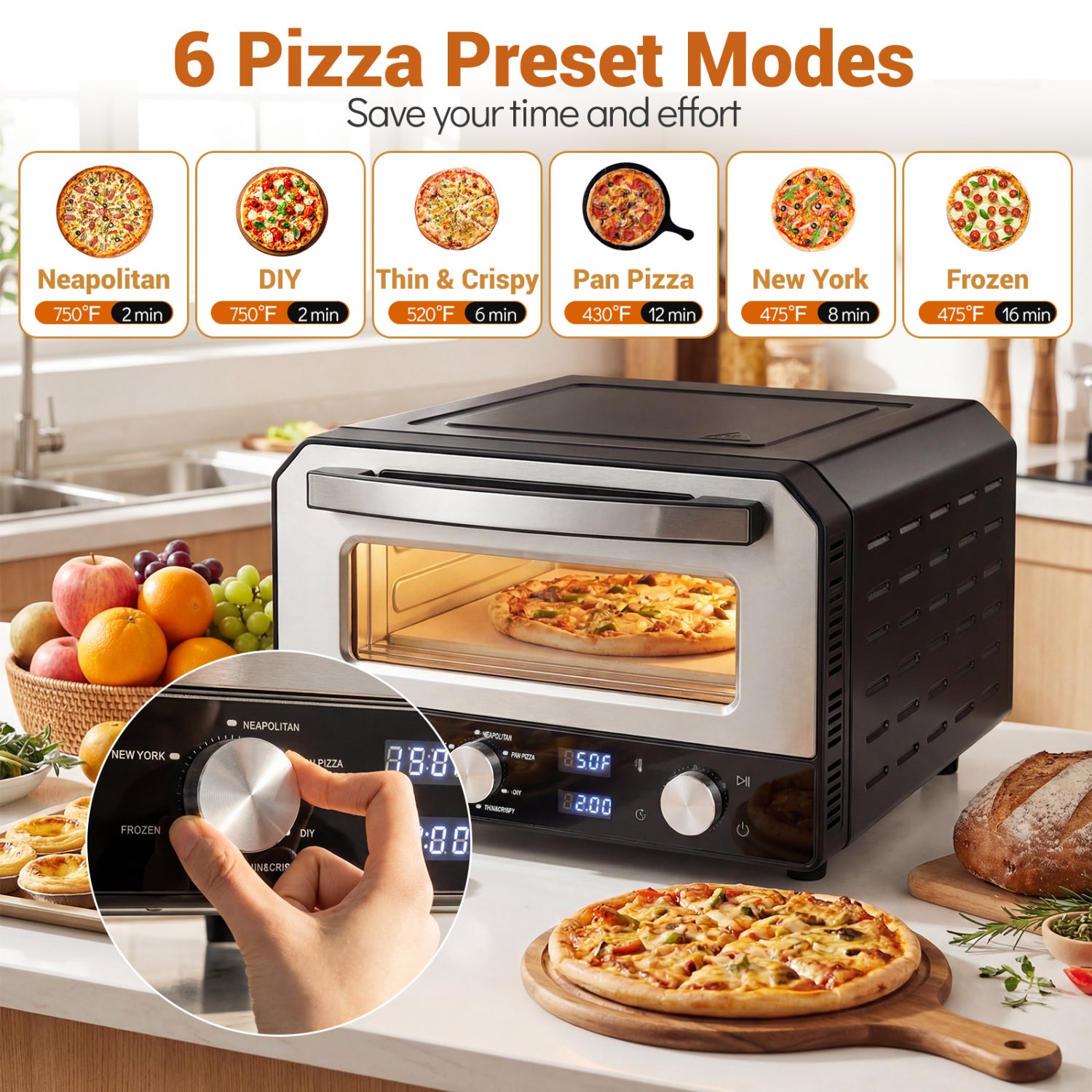 Indoor Electric Pizza Oven Countertop Pizza Oven for 12 Inch Pizzas, Black Toaster Ovens at Gallery Canada