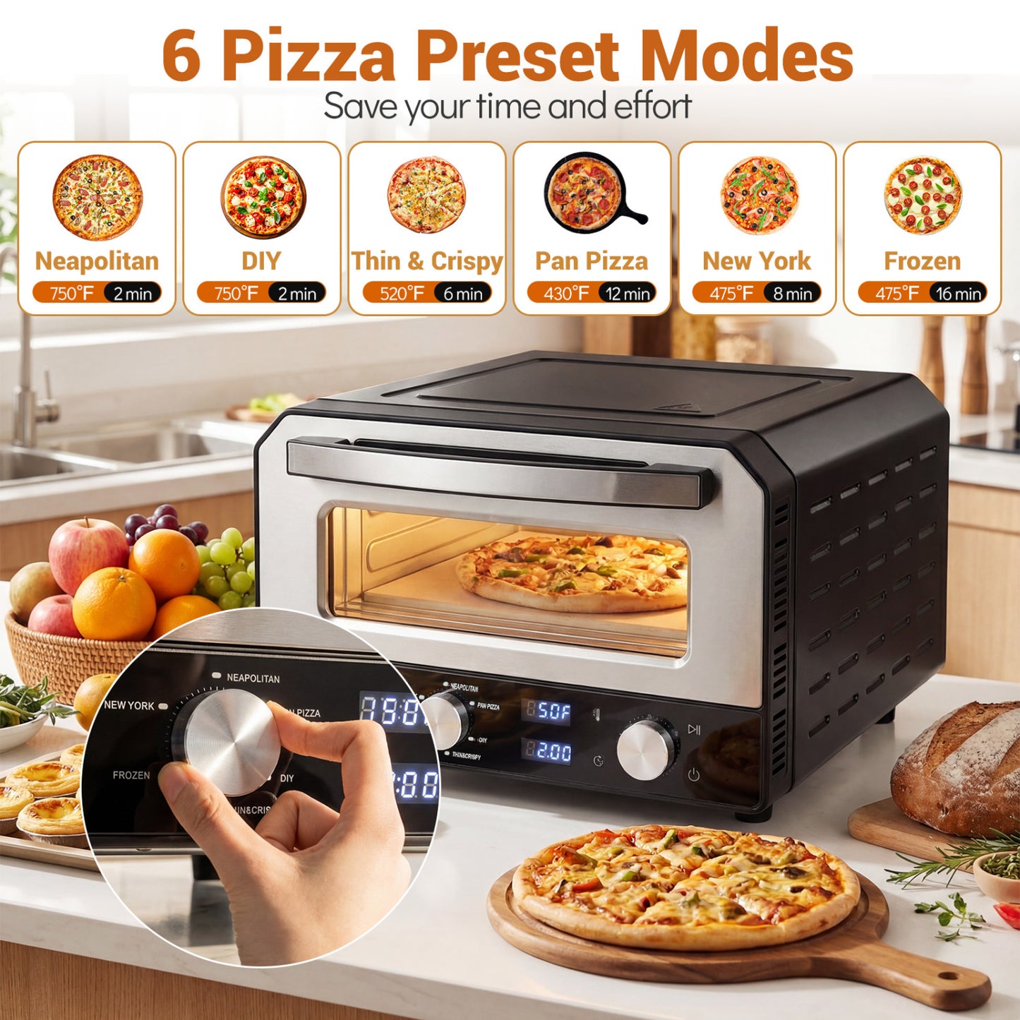 Indoor Electric Pizza Oven Countertop Pizza Oven for 12 Inch Pizzas, Black Toaster Ovens at Gallery Canada