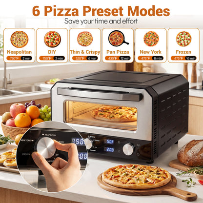 Indoor Electric Pizza Oven Countertop Pizza Oven for 12 Inch Pizzas, Black Toaster Ovens at Gallery Canada