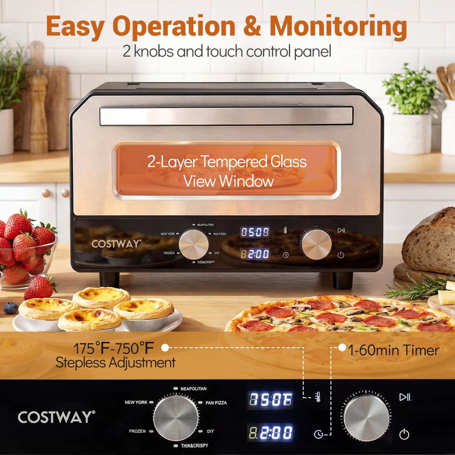 Indoor Electric Pizza Oven Countertop Pizza Oven for 12 Inch Pizzas, Black Toaster Ovens at Gallery Canada