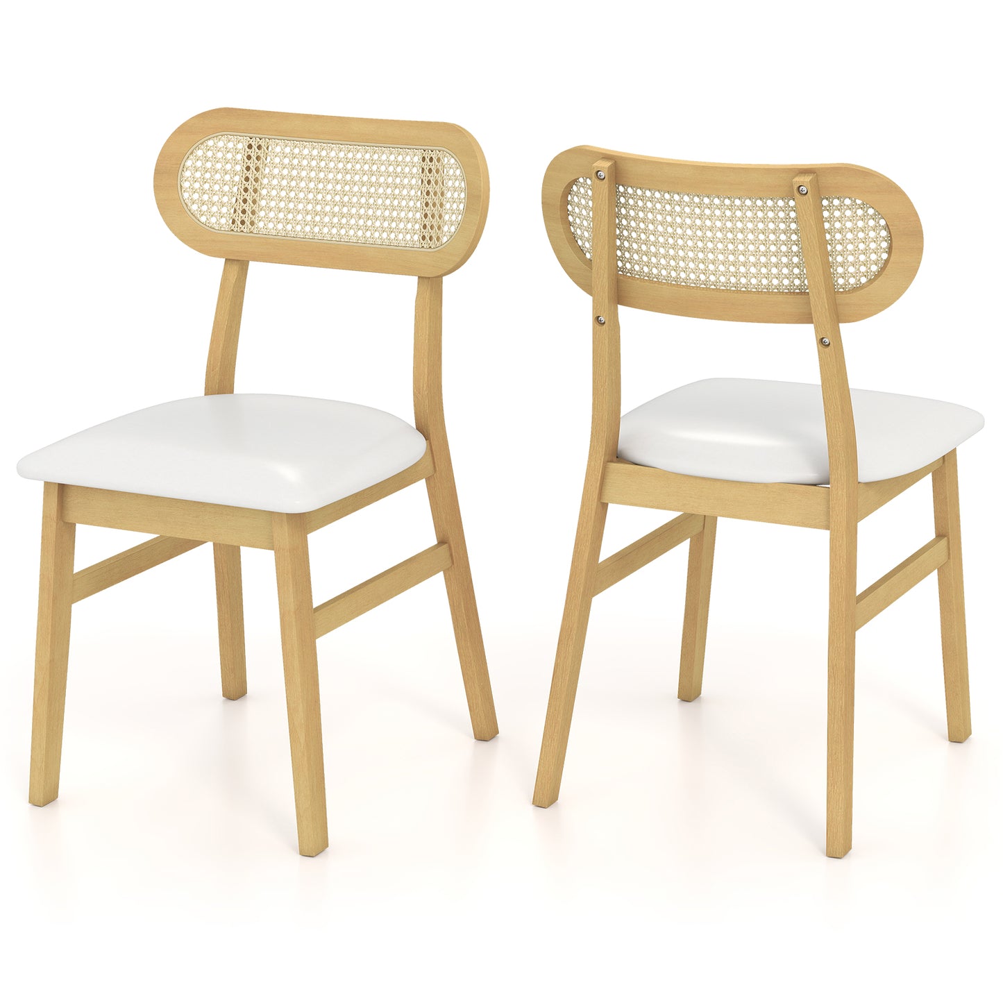 Mid Century Wood Dining Chairs, Set Of 2, White Dining Chairs at Gallery Canada