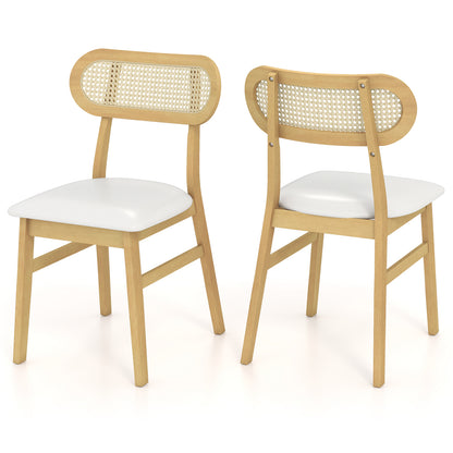 Mid Century Wood Dining Chairs, Set Of 2, White Dining Chairs at Gallery Canada