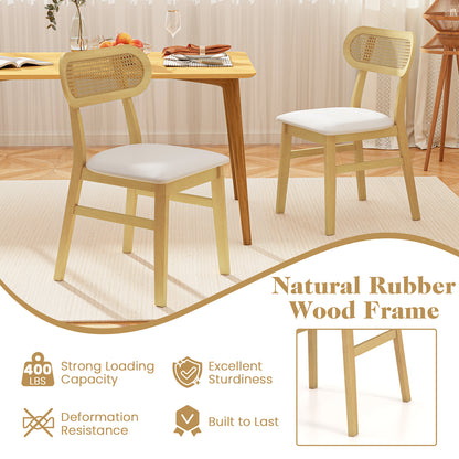 Mid Century Wood Dining Chairs, Set Of 2, White Dining Chairs at Gallery Canada