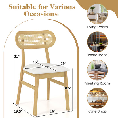 Mid Century Wood Dining Chairs, Set Of 2, White Dining Chairs at Gallery Canada