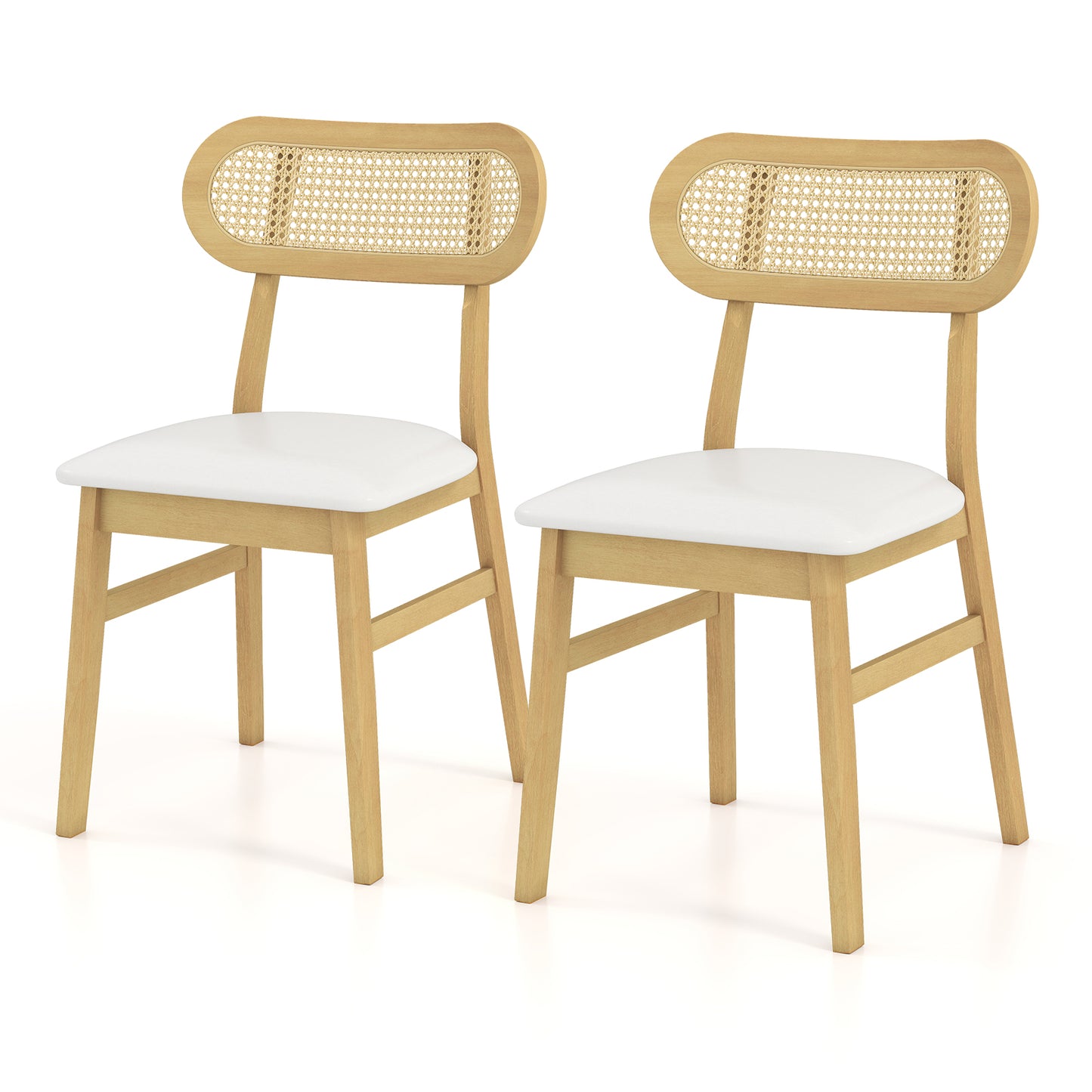 Mid Century Wood Dining Chairs, Set Of 2, White Dining Chairs White at Gallery Canada