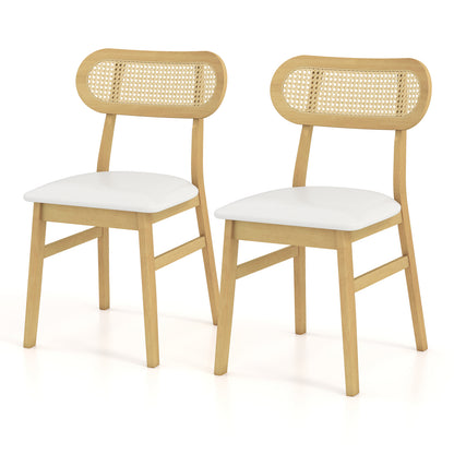 Mid Century Wood Dining Chairs, Set Of 2, White Dining Chairs White at Gallery Canada