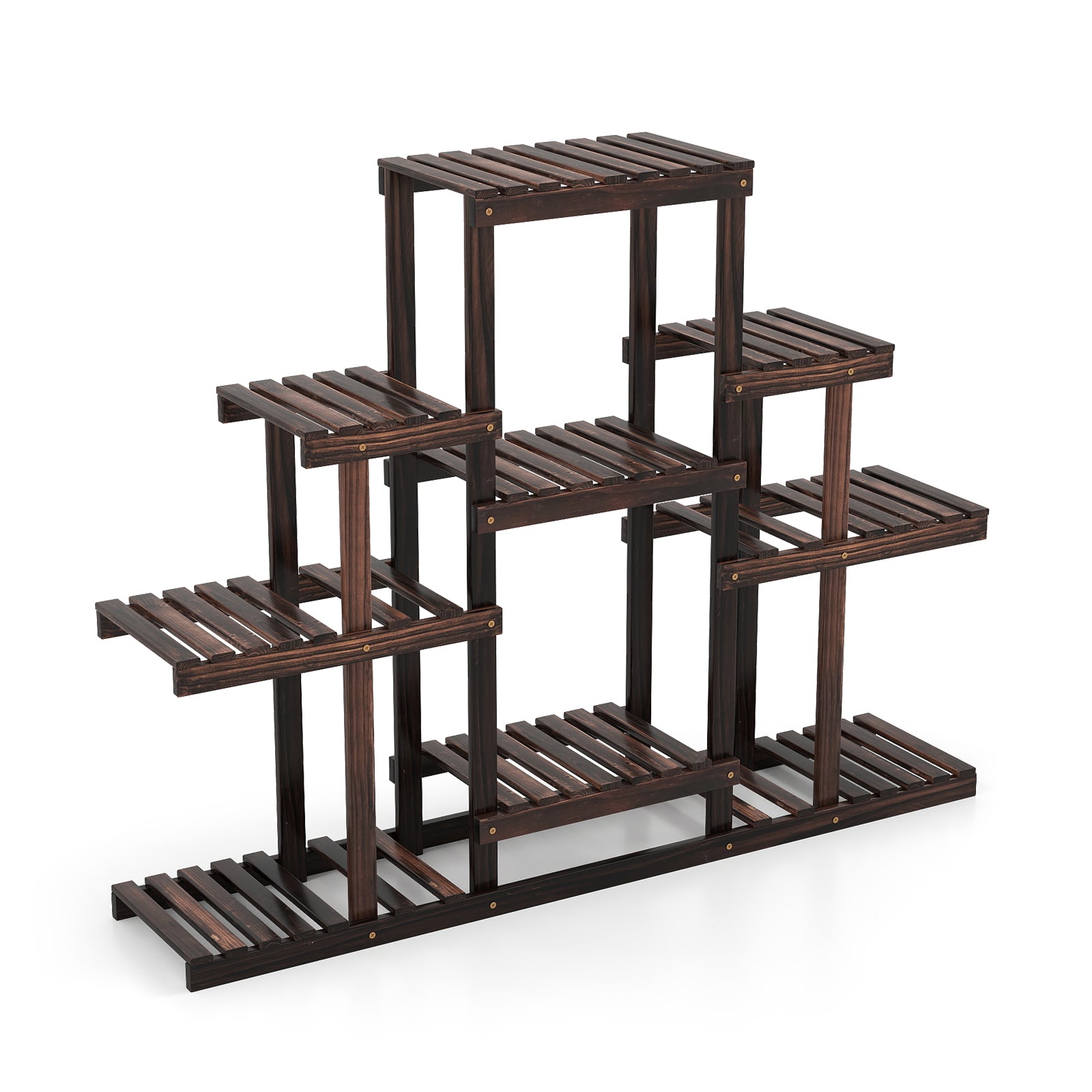 Indoor Outdoor Wood Plant Stand Multi-Tiered Corner Plant Shelf Flowerpot Holder, Brown Raised Garden Beds at Gallery Canada