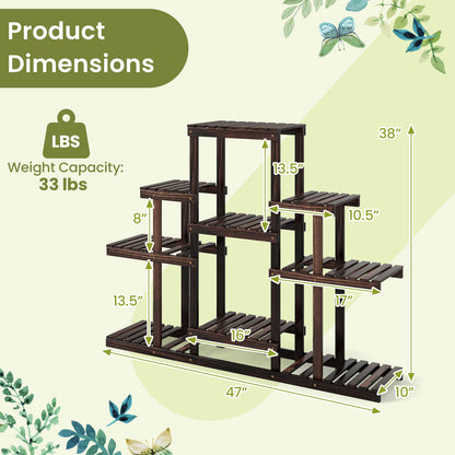 Multi-Tiered Wood Plant Stand, Indoor Outdoor Corner Shelf, Brown Raised Garden Beds at Gallery Canada