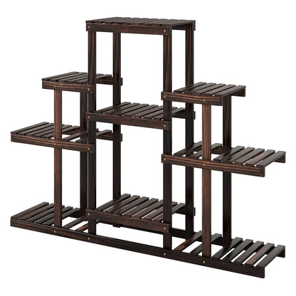 Multi-Tiered Wood Plant Stand, Indoor Outdoor Corner Shelf, Brown Raised Garden Beds at Gallery Canada