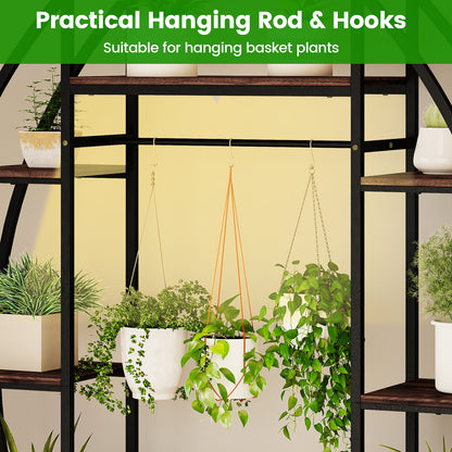 63" Tall 10-Tier Corner Metal Plant Stand, Large Flowerpot Holder, Brown Plant Stands at Gallery Canada