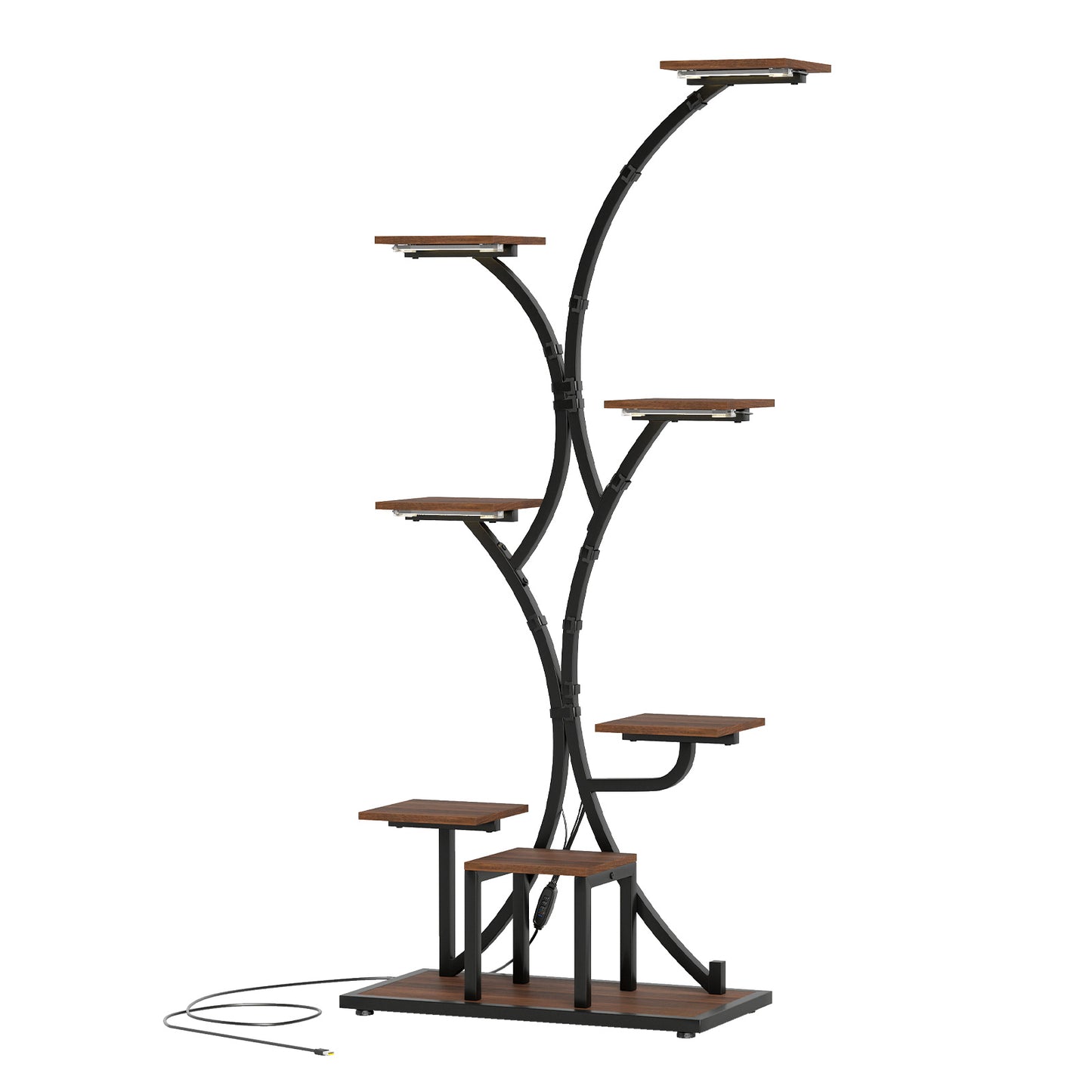 Indoor Plant Stand With Grow Lights, 58" Tall 8-Tier Corner Metal Shelf, Brown Plant Stands at Gallery Canada