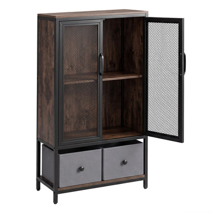 Industrial Coffee Bar Cabinet, 2-Tier Storage, Rustic Brown Cabinets & Chests at Gallery Canada