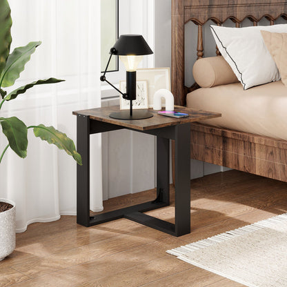 Industrial Sofa End Table with Metal Frame-1 End & Side Tables at Gallery Canada