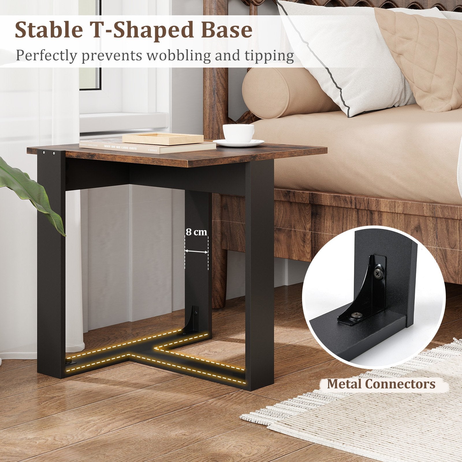 Industrial Sofa End Table with Metal Frame-1 End & Side Tables at Gallery Canada