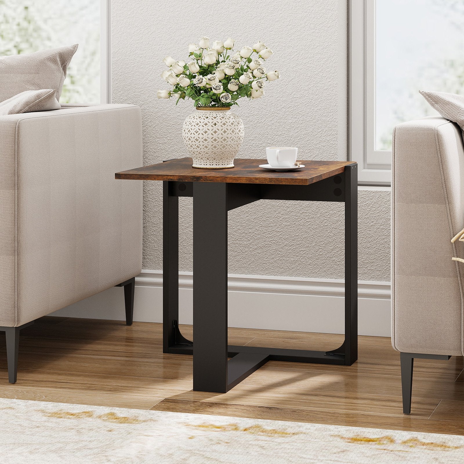 Industrial Sofa End Table with Metal Frame-2 End & Side Tables at Gallery Canada