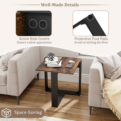 Industrial Sofa End Table with Metal Frame-2 End & Side Tables at Gallery Canada