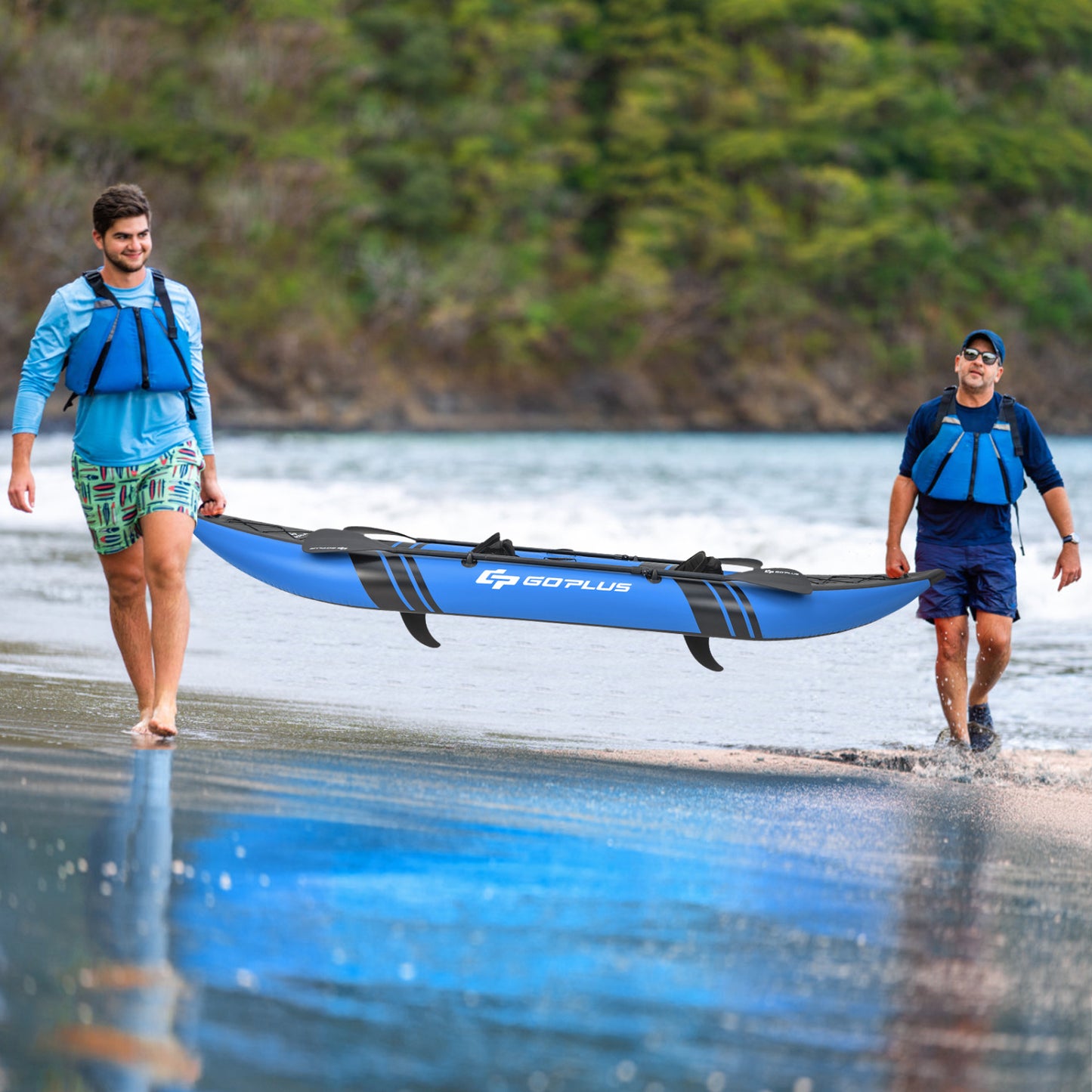 Inflatable 2-Person Kayak Set, With Aluminium Oars And Repair Kit, Blue Surfing at Gallery Canada