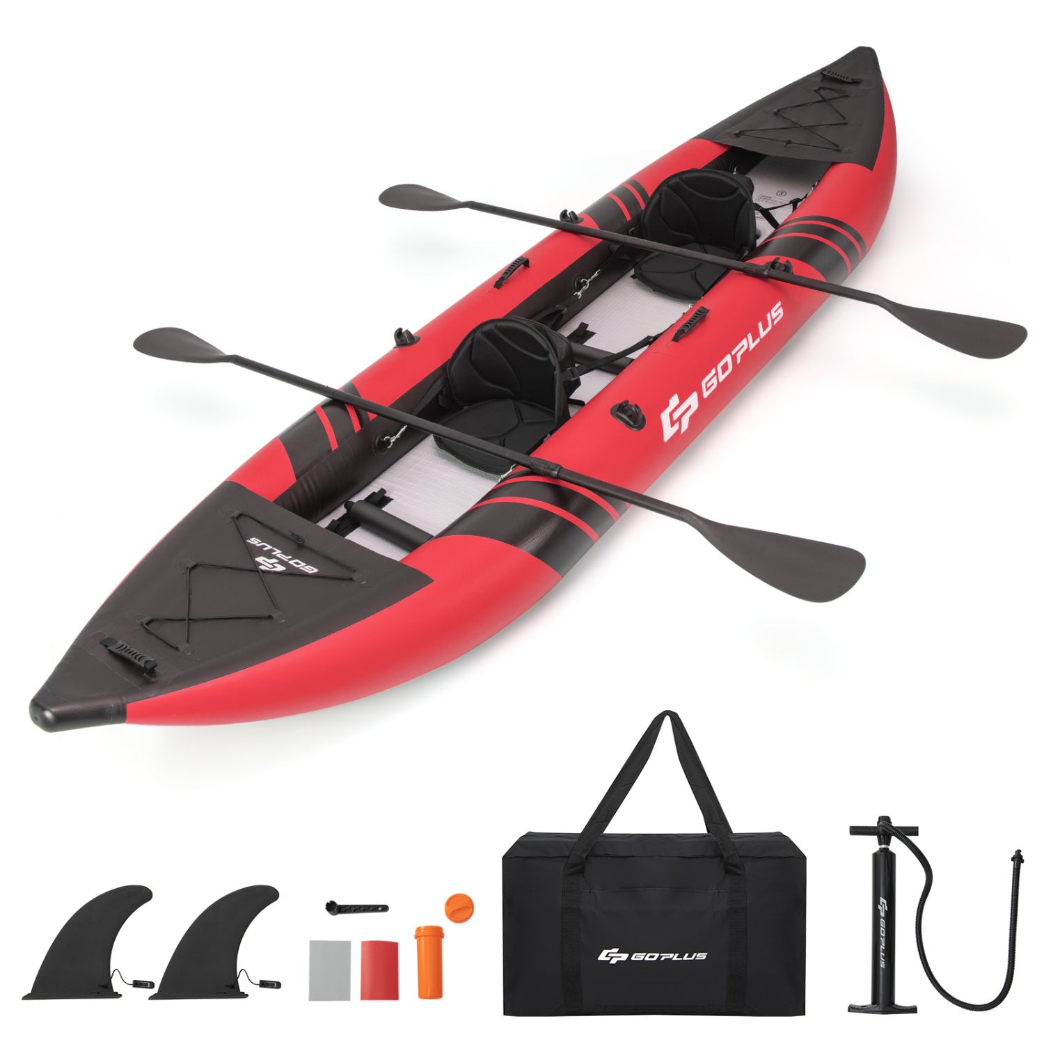 Inflatable 2-Person Kayak Set, Aluminium Oars, Repair Kit, Red Surfing at Gallery Canada