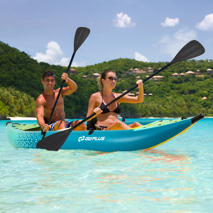 Inflatable 2-Person Kayak Set, With Aluminium Oars And Repair Kit, Green