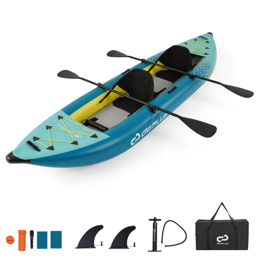 Inflatable 2-Person Kayak Set, With Aluminium Oars And Repair Kit, Green Surfing Green at Gallery Canada