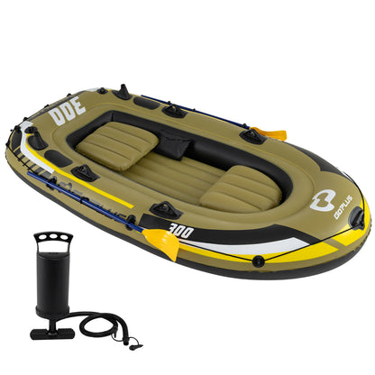 Inflatable Boat 3-Person Fishing Raft Set with Oars and Pump, Green Water Sports at Gallery Canada