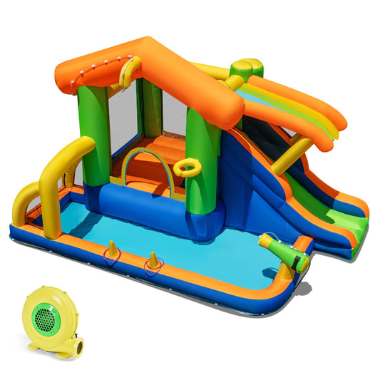 Inflatable Bounce House Water Park With Slide, 480W Blower Inflatable Water Slides Options at Gallery Canada