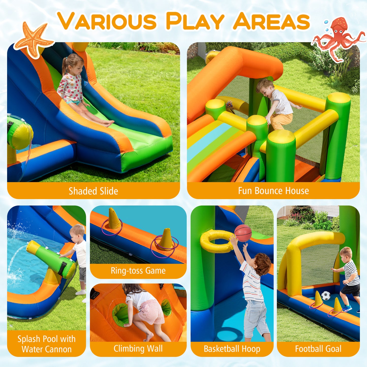 Inflatable Bounce House Water Park with Slide and 480W Blower Inflatable Water Slides at Gallery Canada