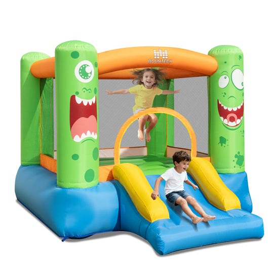 Inflatable Bounce House Monster Themed Bouncy Castle with Large Jumping Area and Slide 550W Blower Included Bounce House Options at Gallery Canada