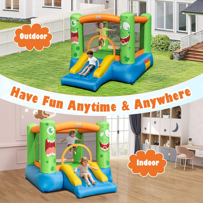 Inflatable Bounce House Monster Themed Bouncy Castle with Large Jumping Area and Slide 550W Blower Included Bounce House at Gallery Canada