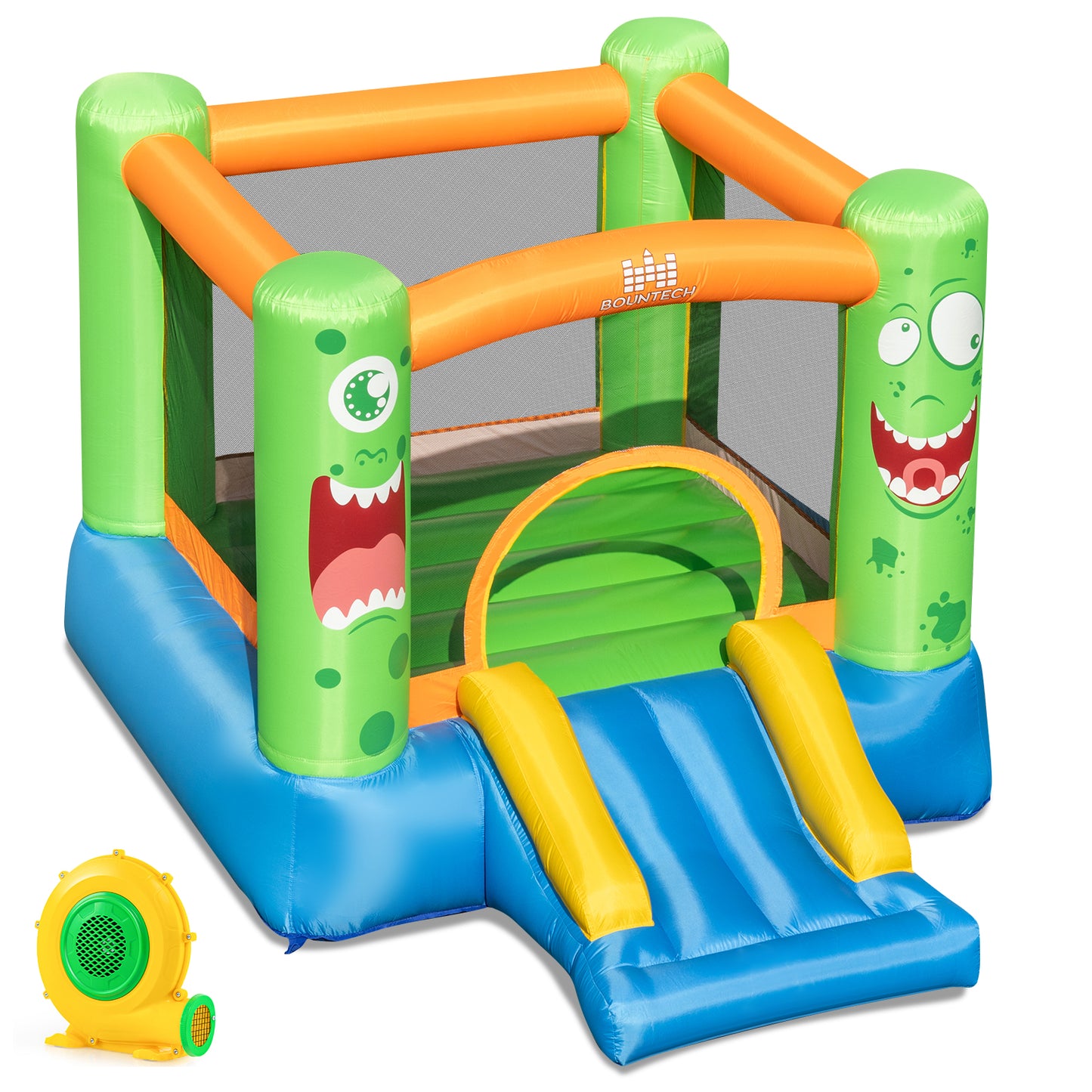 Inflatable Bounce House Monster Themed Bouncy Castle with Large Jumping Area and Slide 550W Blower Included Bounce House Options at Gallery Canada
