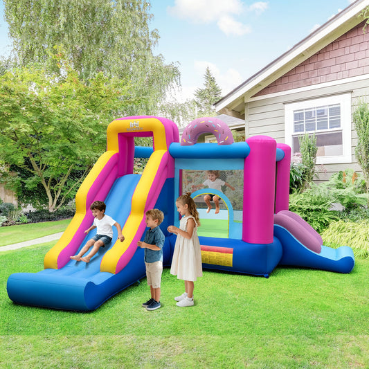 Inflatable Bounce House with Slides and Basketball Hoop (with 750W Blower)
