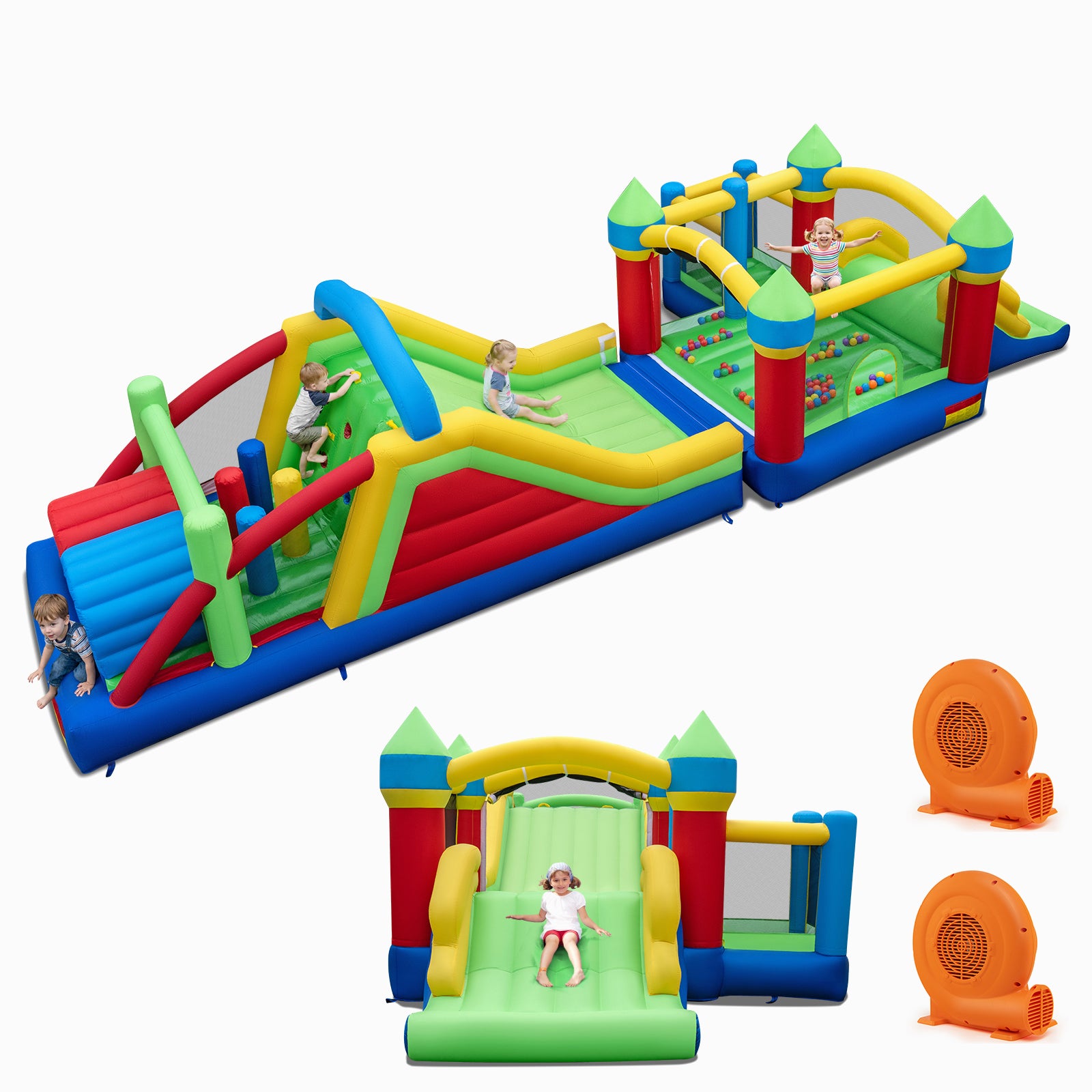 Inflatable Bounce House with 750W Blower Bounce House Multi-Color at Gallery Canada