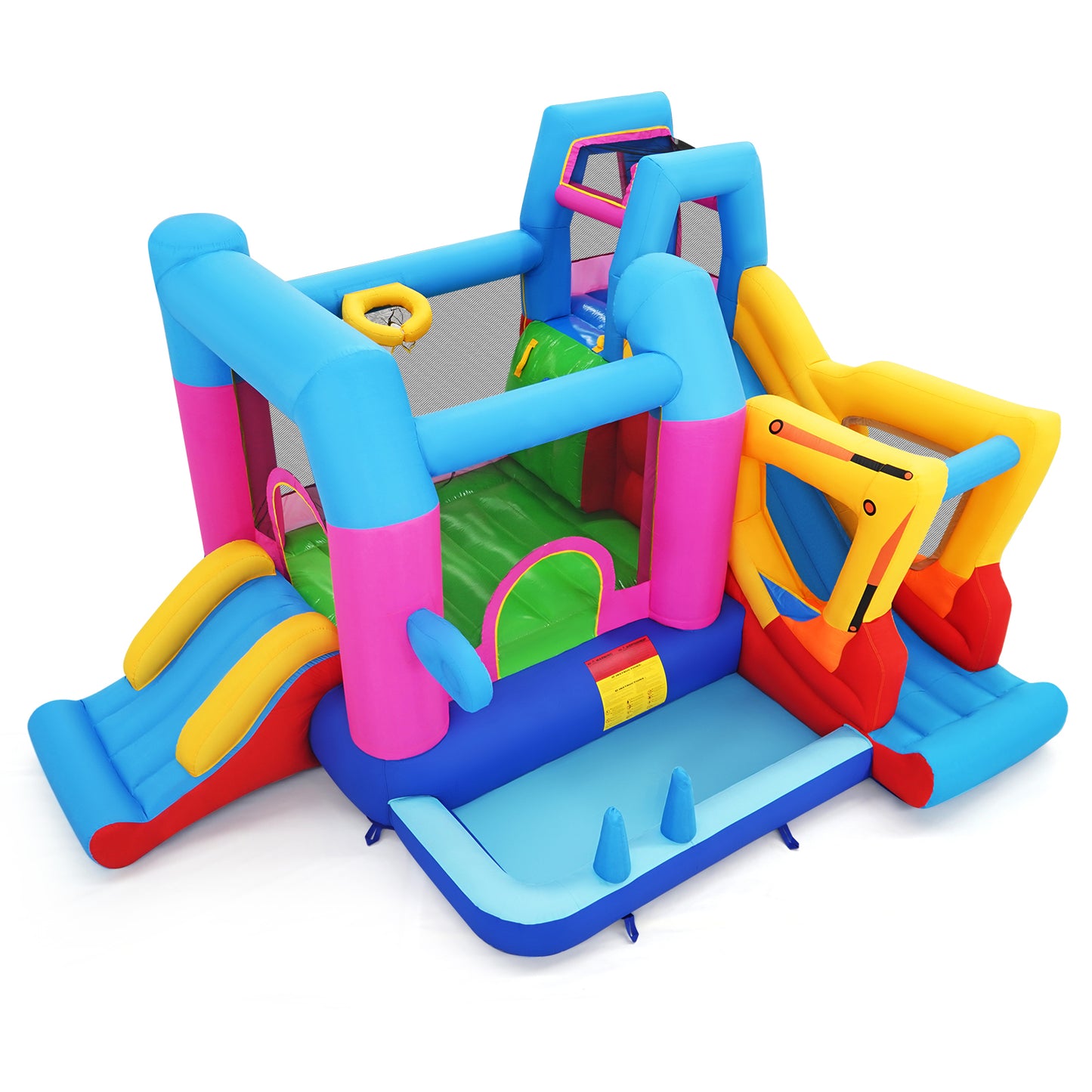 Inflatable Bounce House, 8-in-1 Excavator Kids Bouncer, 750W Blower