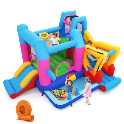 Inflatable Bounce House, 8-in-1 Excavator Kids Bouncer, 750W Blower Inflatable Water Slides Options at Gallery Canada